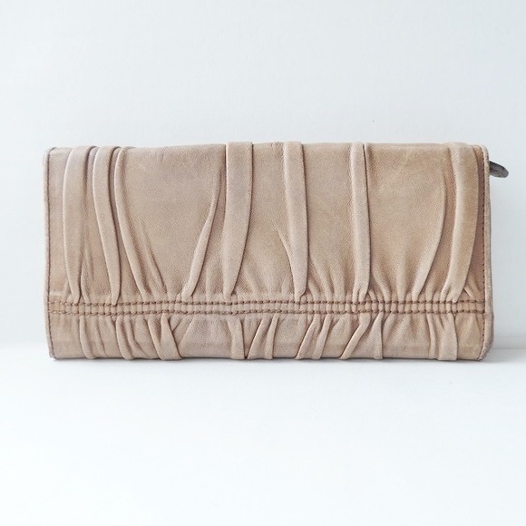 Prada Brown Wallet Leather Gathered - Picture 1 of 7